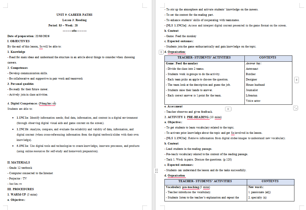 Tiếng Anh 12 Unit 9: Reading