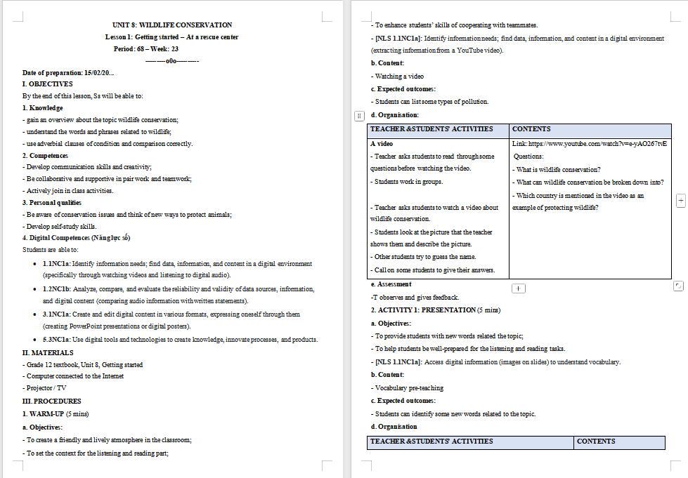 Giáo án PowerPoint Tiếng Anh 12 Unit 8: Getting Started