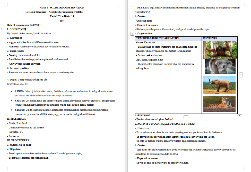 Giáo án PowerPoint Tiếng Anh 12 Unit 8: Speaking