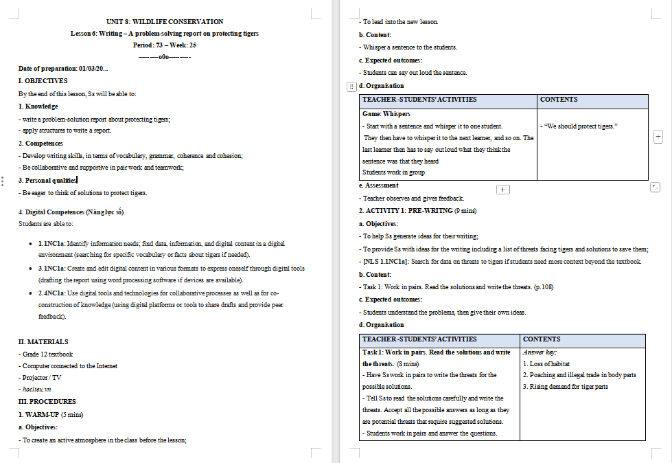 Giáo án PowerPoint Tiếng Anh 12 Unit 8: Writing