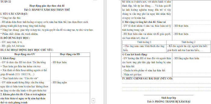 Giáo án Hoạt động trải nghiệm 4 Tuần 22