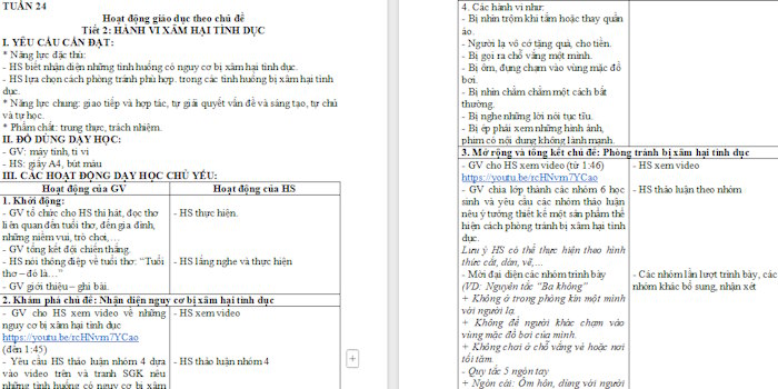 Giáo án Hoạt động trải nghiệm 4 Tuần 24