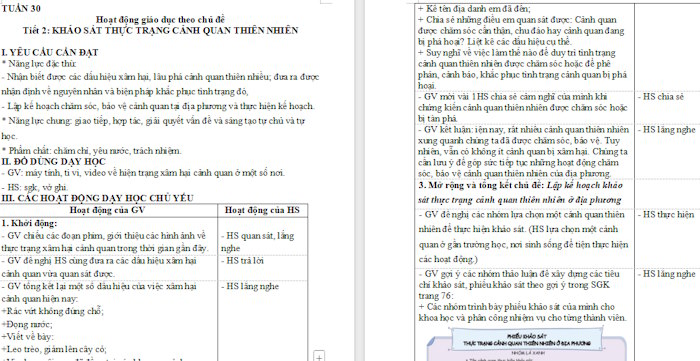 Giáo án Hoạt động trải nghiệm 4 Tuần 30