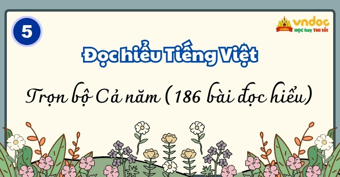 Bộ 186 bài Đọc hiểu Tiếng Việt lớp 5 Cả năm (Có đáp án)