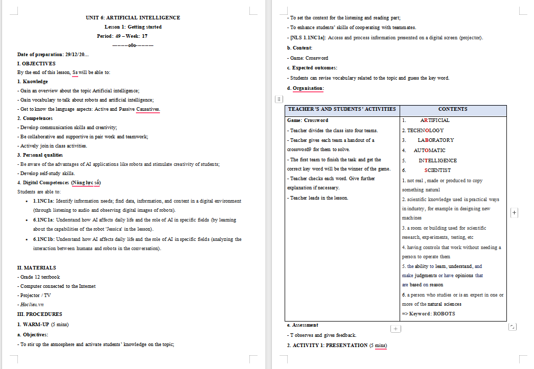 Tiếng Anh 12 Unit 6: Getting Started
