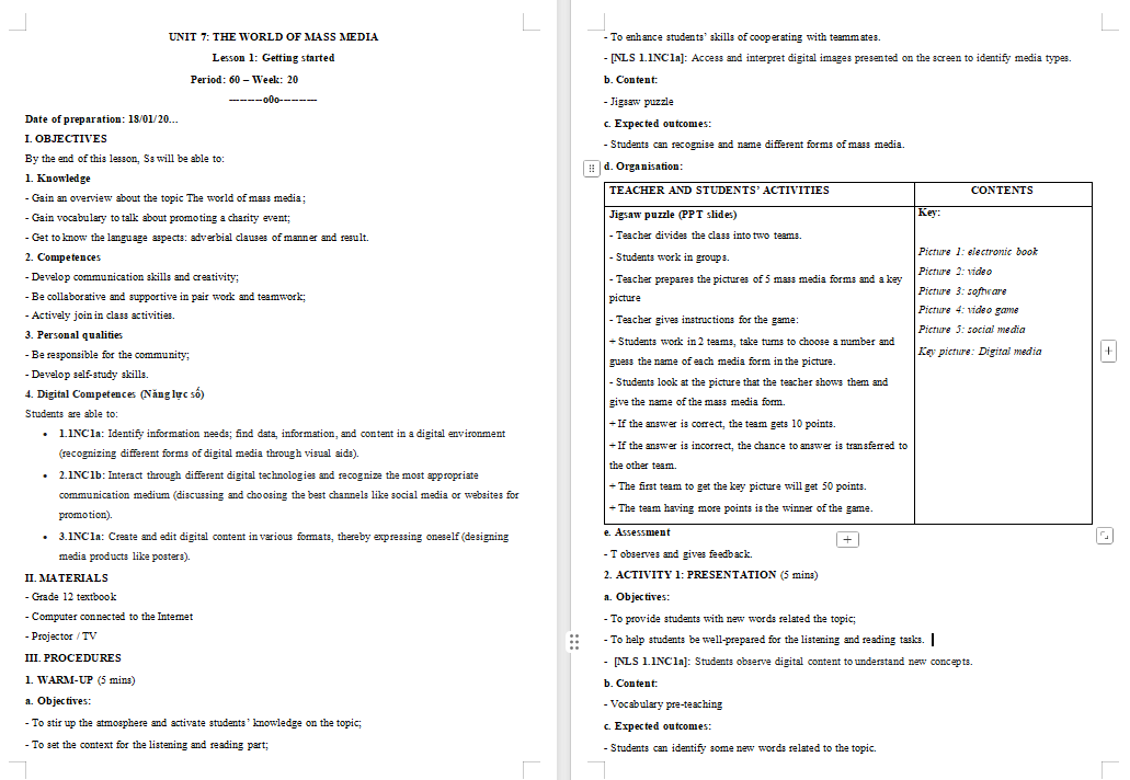 Tiếng Anh 12 Unit 7: Getting Started 