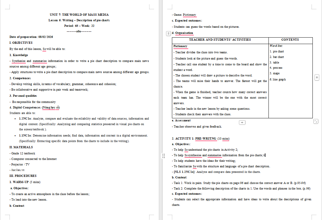 Tiếng Anh 12 Unit 7: Writing