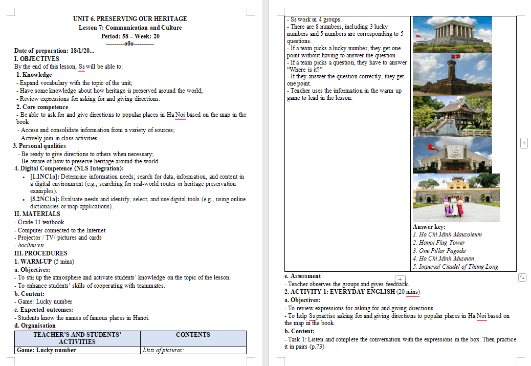 Giáo án Tiếng Anh 11 Unit 6: Communication and Culture