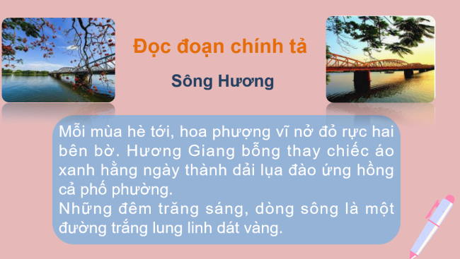 PowerPoint Tiếng Việt 2 Bài 4: Nghe - viết Sông Hương