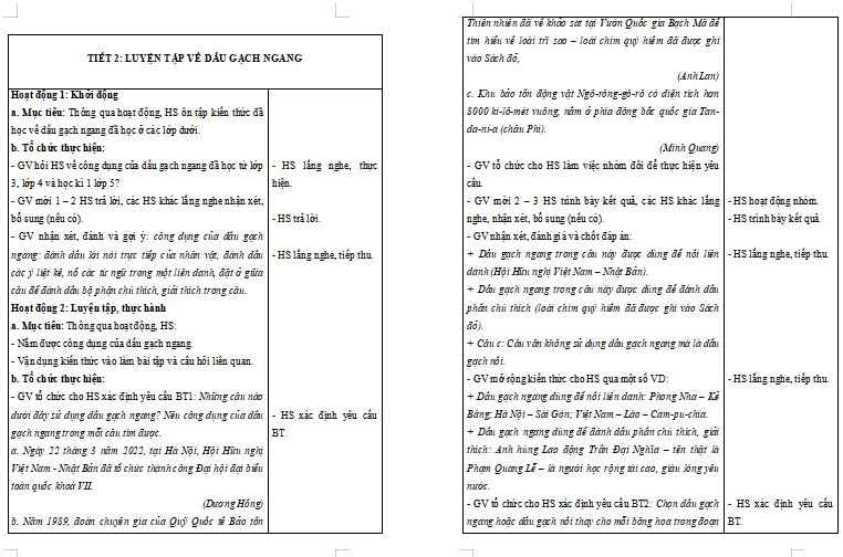 Giáo án Tiếng Việt lớp 5 Bài 27: Luyện tập về dấu gạch ngang