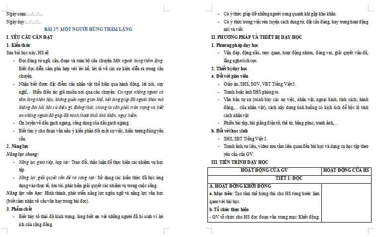 Bài 27 Một người hùng thầm lặng