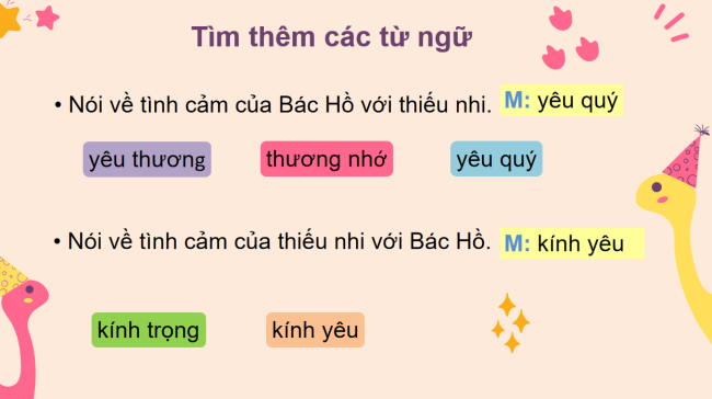 PowerPoint Tiếng Việt 2 Bài 3: Từ chỉ tình cảm. Câu kiểu Ai làm gì?, Ai thế nào?