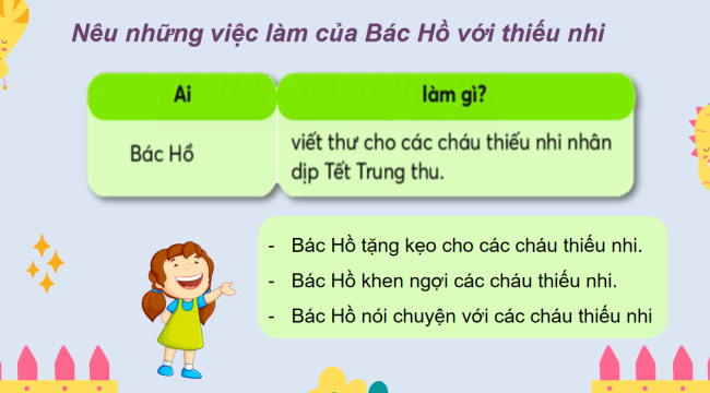 PowerPoint Tiếng Việt 2 Bài 3: Từ chỉ tình cảm. Câu kiểu Ai làm gì?, Ai thế nào?