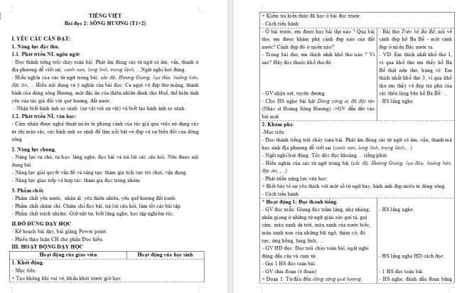 Giáo án Tiếng Việt 3 Bài 11: Sông Hương