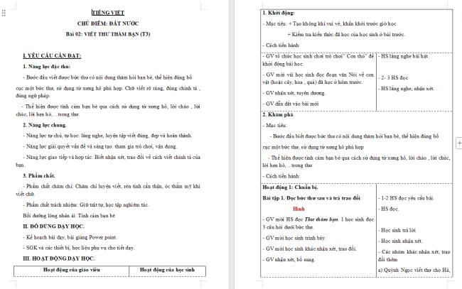 Giáo án Tiếng Việt 3 Bài 12: Viết thư thăm bạn