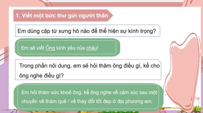 PowerPoint Tiếng Việt 3 Bài 12: Thư gửi người thân