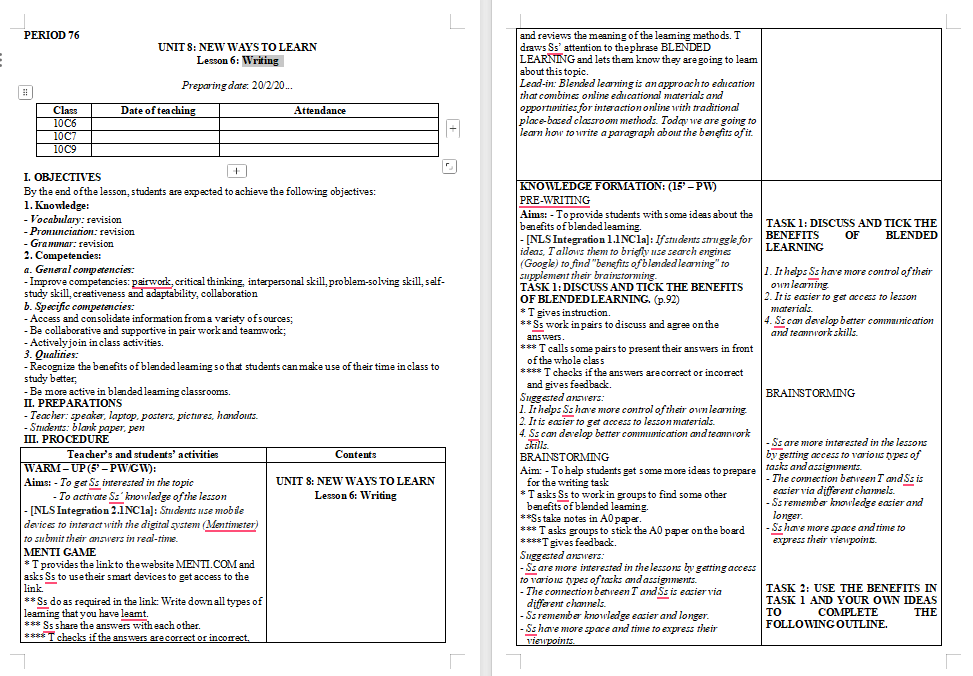 Tiếng Anh 10 Unit 8: Writing