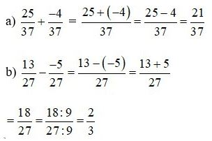 Lý thuyết Toán 6 bài 25: Phép cộng và phép trừ phân số