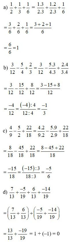 Lý thuyết Toán 6 bài 25: Phép cộng và phép trừ phân số