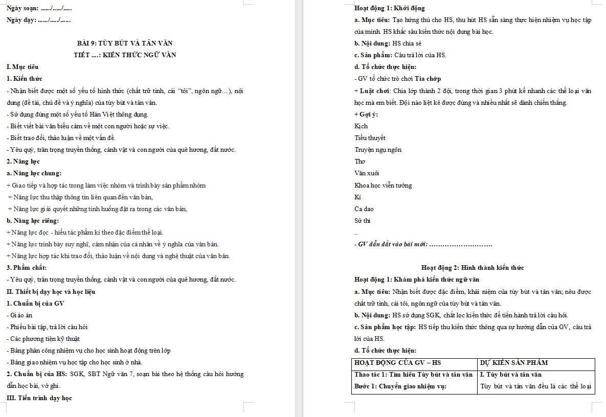 KHBD Ngữ văn 7 Bài Kiến thức ngữ văn trang 53 Cánh Diều