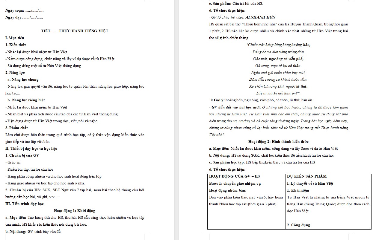 KHBD Ngữ văn 7 Bài Thực hành tiếng Việt trang 62