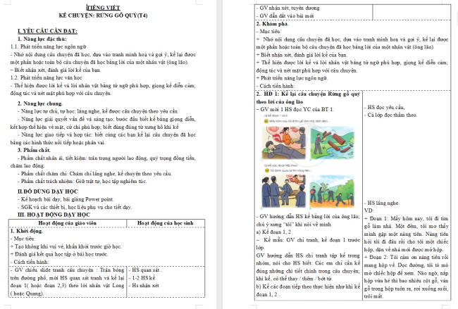 Giáo án Tiếng Việt 3 Bài 14: Kể chuyện Rừng gỗ quý