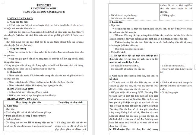 Giáo án Tiếng Việt 3 Bài 14: Trao đổi Em đọc sách báo