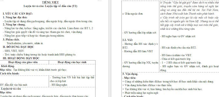Giáo án Tiếng Việt 4 Luyện tập về dấu câu