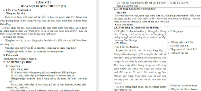 Giáo án Tiếng Việt 4 Một kì quan thế giới