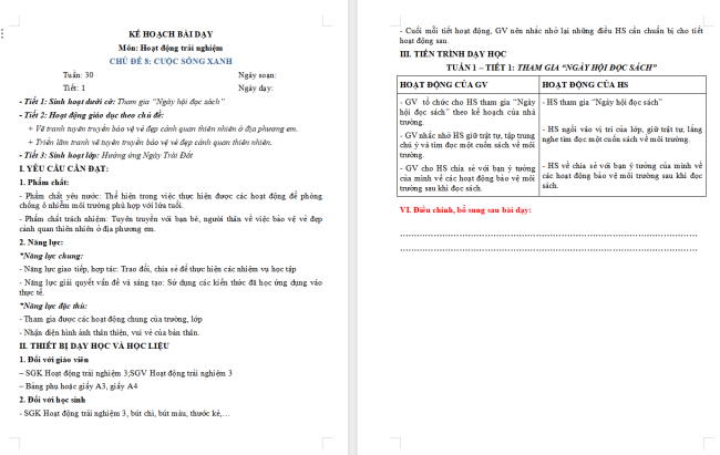 Giáo án Hoạt động trải nghiệm 3 Tuần 30