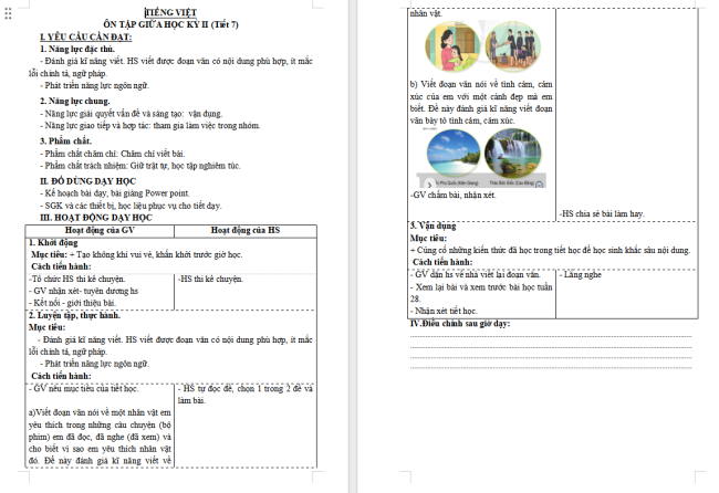 Giáo án Tiếng Việt 3 Bài 15: Ôn tập giữa học kì II (Tiết 7)