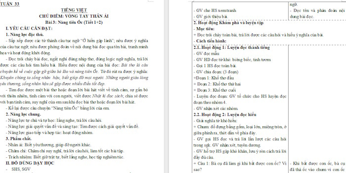 Giáo án Tiếng Việt 4 Bài 3: Nàng tiên ốc