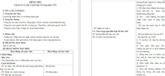 Giáo án Tiếng Việt 4 Bài 4: Luyện tập về trạng ngữ