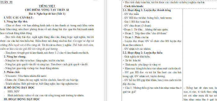 Giáo án Tiếng Việt 4 Bài 4: Nghe hạt dẻ hát