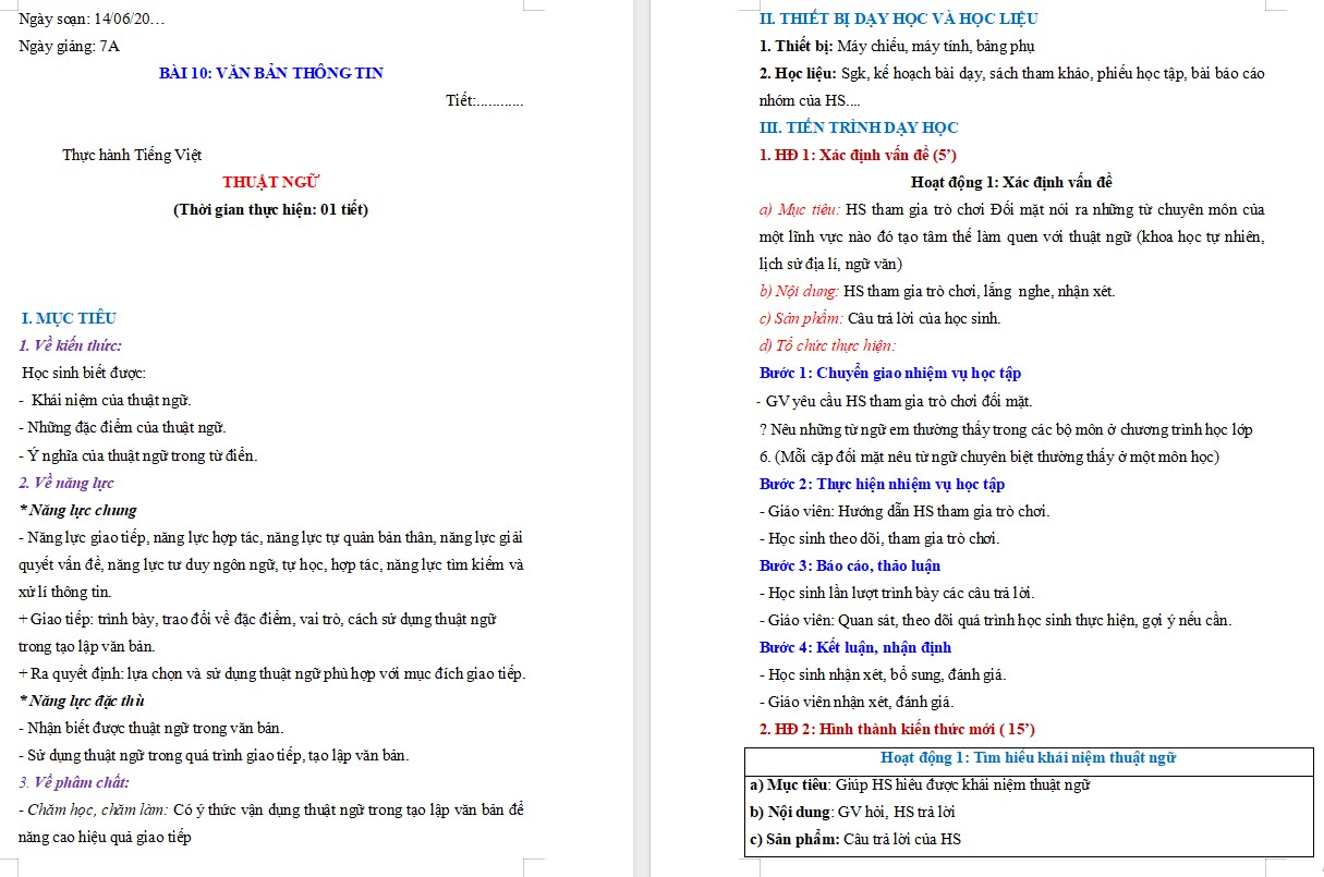 KHBD Ngữ văn 7 Bài Thực hành tiếng Việt trang 82