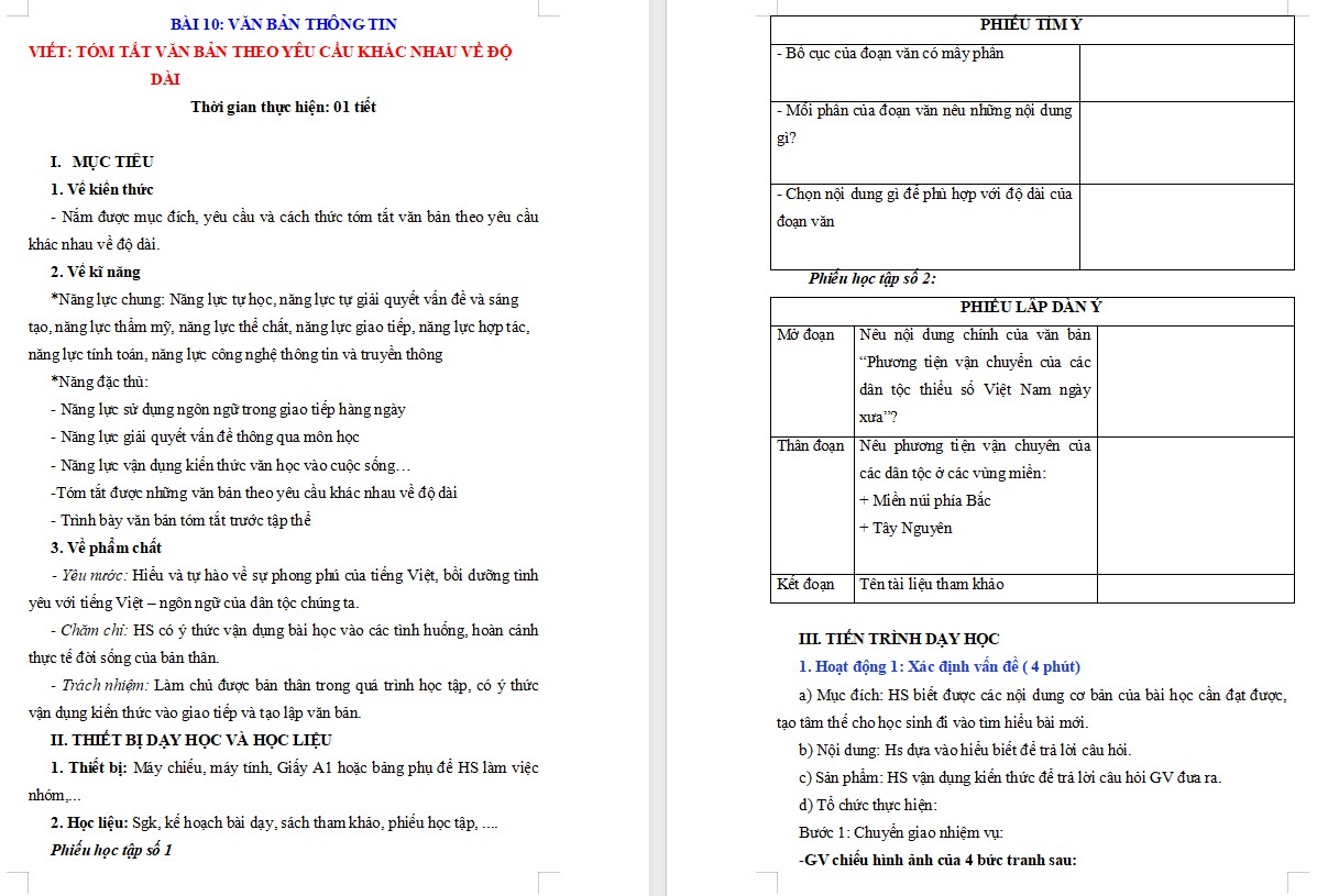 KHBD Ngữ văn 7 Bài Tóm tắt văn bản theo yêu cầu khác nhau về độ dài Cánh Diều