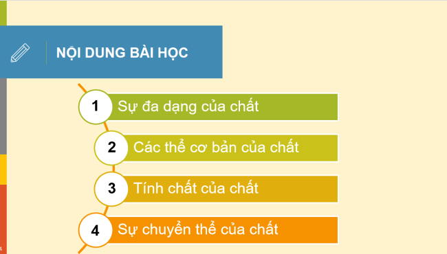 PowerPoint Khoa học tự nhiên 6 Bài 8: Sự đa dạng và các thể cơ bản của chất. Tính chất của chất
