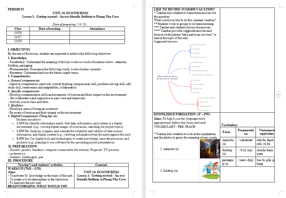 Giáo án Tiếng Anh 10 Unit 10: Getting Started