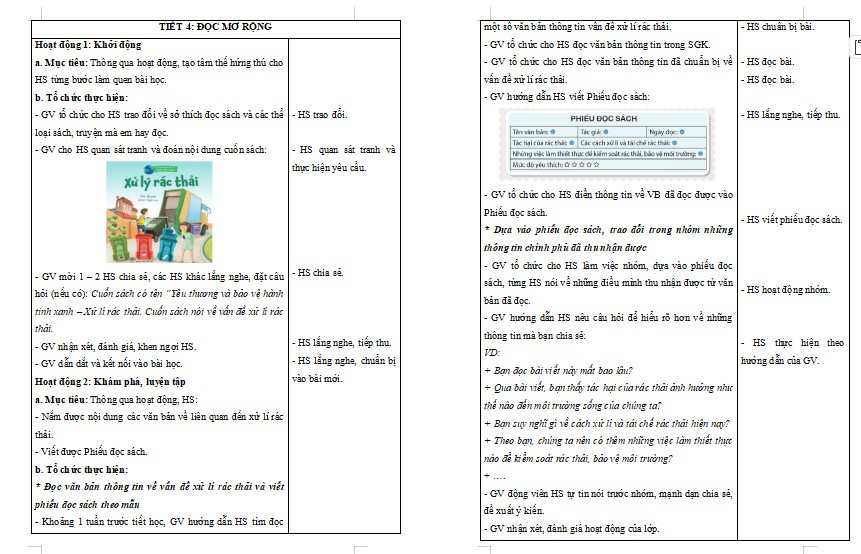 Giáo án Tiếng Việt 5 Bài 30: Đọc mở rộng
