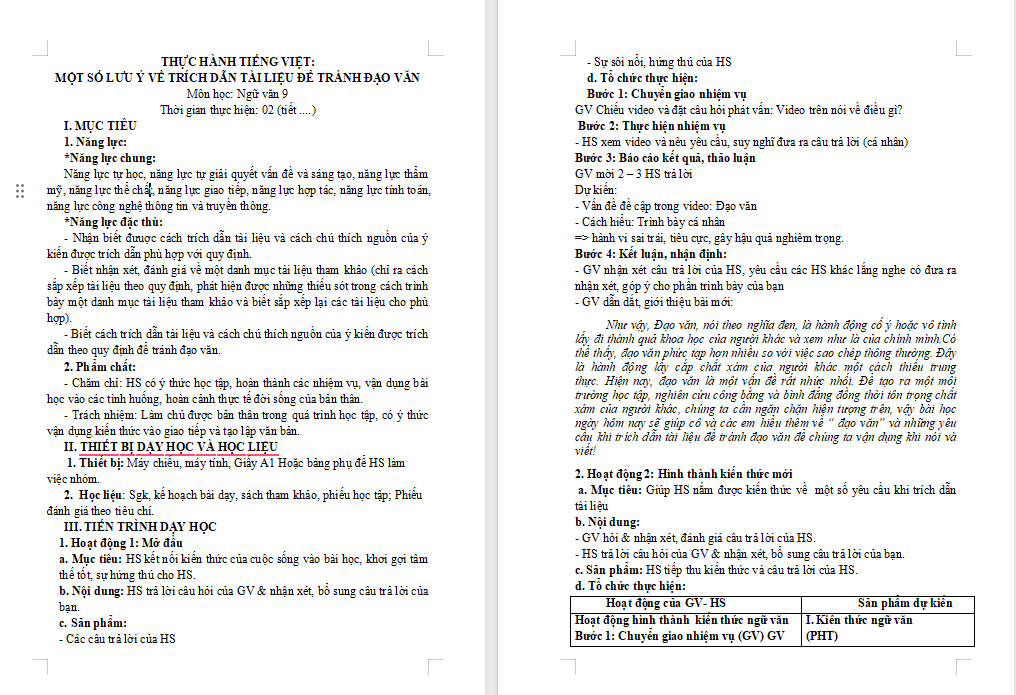 Ngữ văn 9 Bài 10: Thực hành tiếng Việt