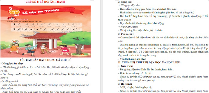 Giáo án Âm nhạc 3 Học bài hát múa lân