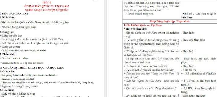 Giáo án Âm nhạc 3 Ôn bài hát Quốc ca Việt Nam - Nghe nhạc ca ngợi tổ quốc