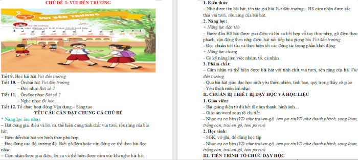 Giáo án Âm nhạc 3 Chủ đề 3 Tiết 9: Học bài hát Vui đến trường