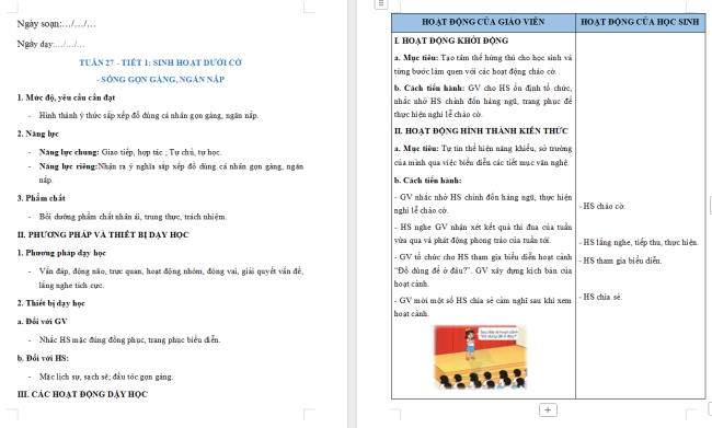 Giáo án Hoạt động trải nghiệm 2 Tuần 27