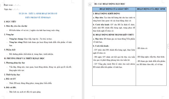 Giáo án Hoạt động trải nghiệm 2 Tuần 30