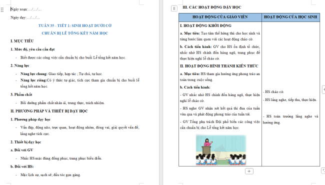 Giáo án Hoạt động trải nghiệm 2 Tuần 35