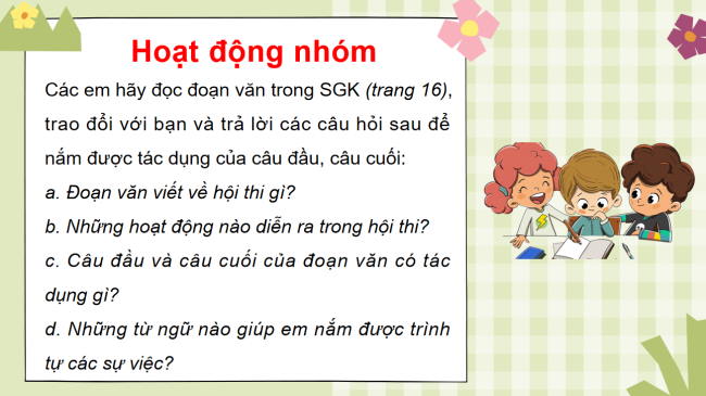 PowerPoint Tiếng Việt 3 Bài 2: Viết đoạn văn thuật lại một ngày hội đã chứng kiến