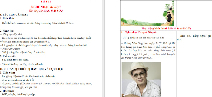 Giáo án Âm nhạc 3 Chủ đề 3 Tiết 11: Nghe nhạc Đi học - Ôn đọc nhạc Bài số 2