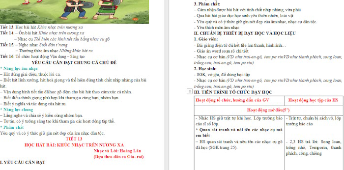 Giáo án Âm nhạc 3 Chủ đề 4 Tiết 13: Học bài hát Khúc nhạc trên nương xa