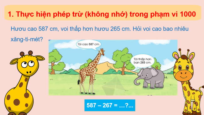 PowerPoint Toán 2: Phép trừ (không nhớ) trong phạm vi 1000
